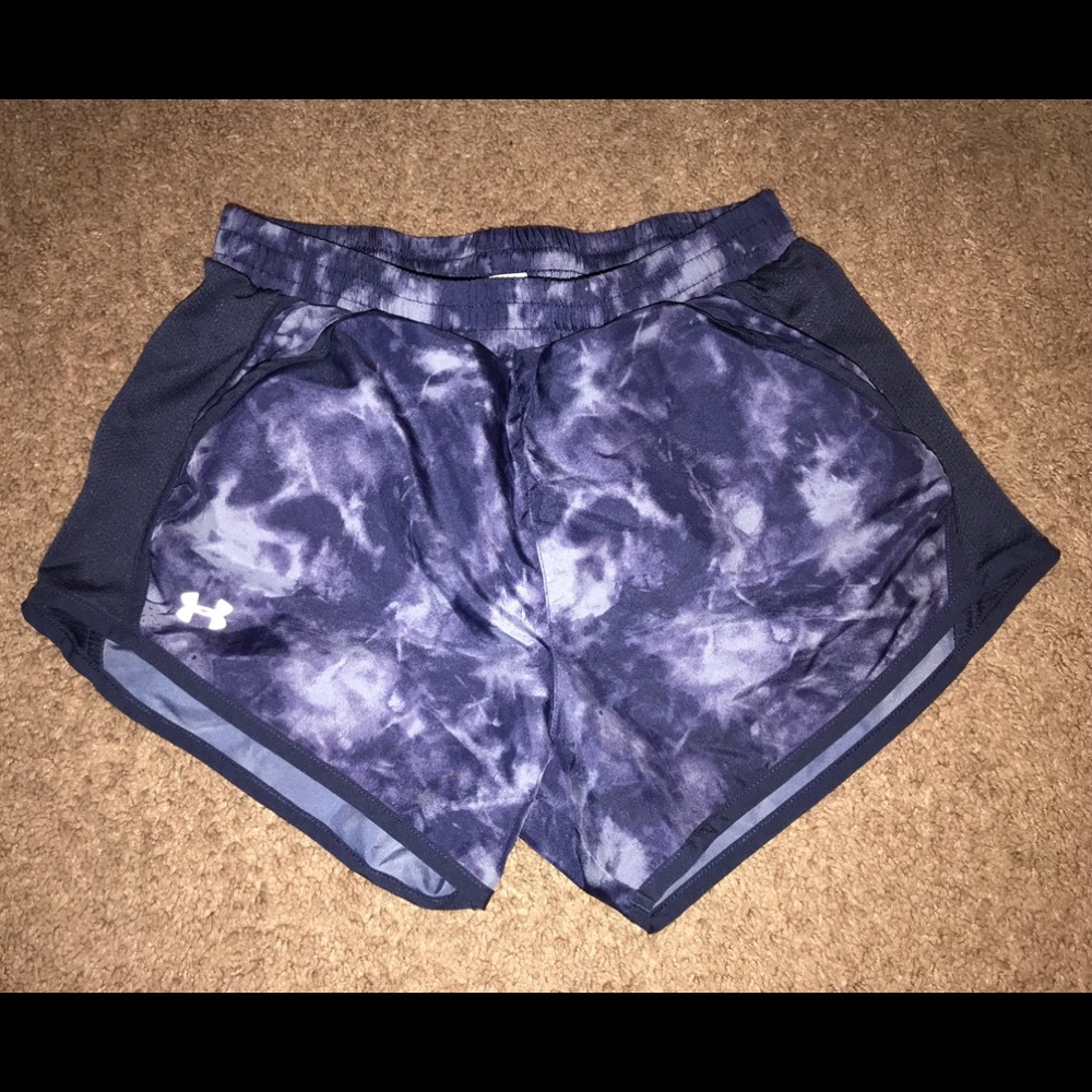 Navy Under Armour running shorts